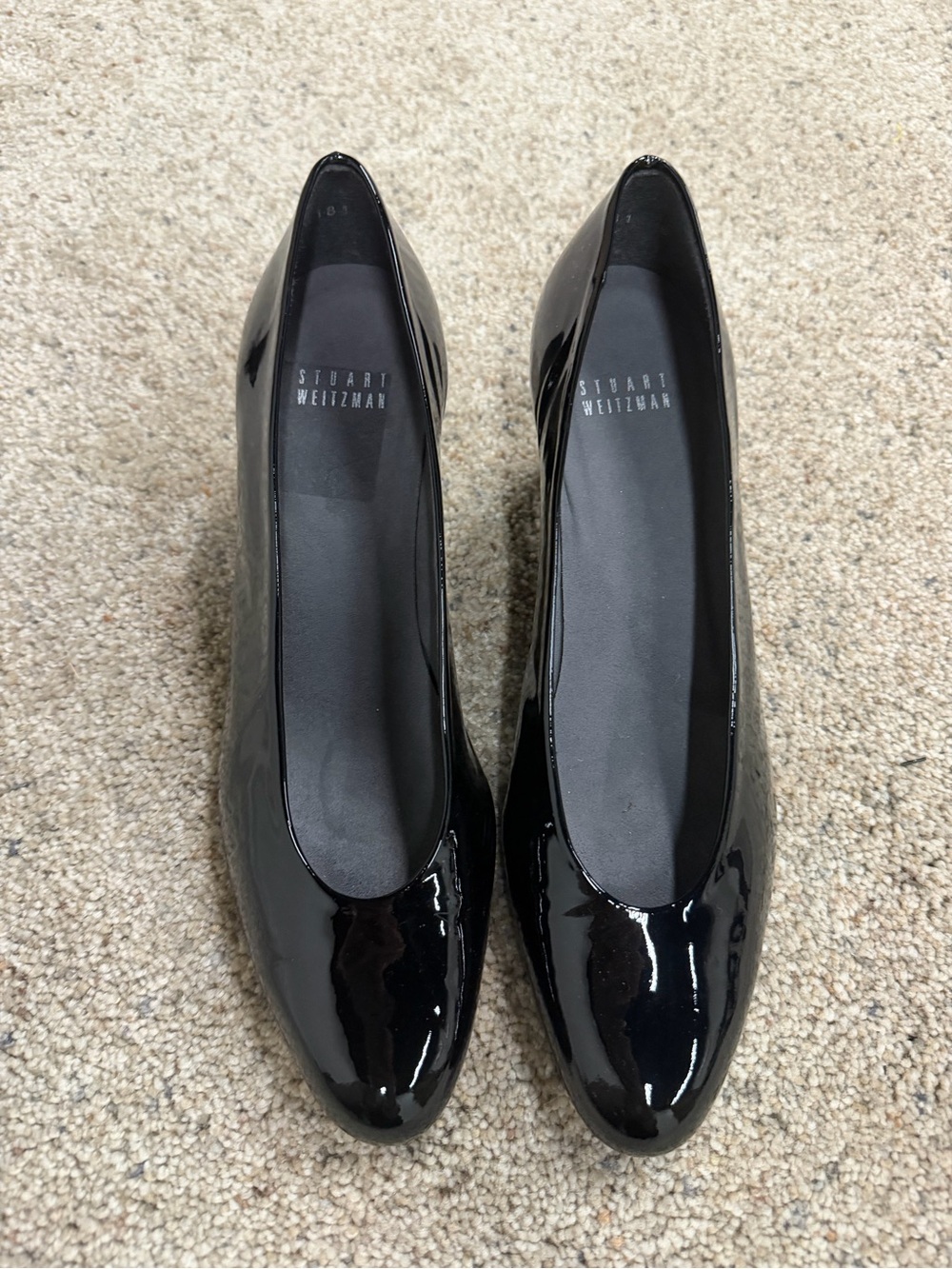 Vintage Stuart Weitzman Black Patent Leather Pumps Size 8 Made in Spain
